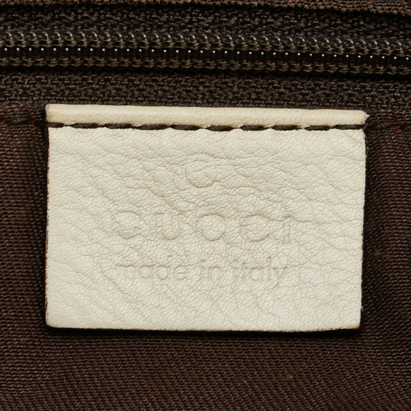 グッチ GGキャンバス スーキー ハンドバッグ 211944 ベージュ ホワイト キャンバス レザー レディース GUCCI 【中古】
