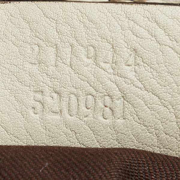 グッチ GGキャンバス スーキー ハンドバッグ 211944 ベージュ ホワイト キャンバス レザー レディース GUCCI 【中古】