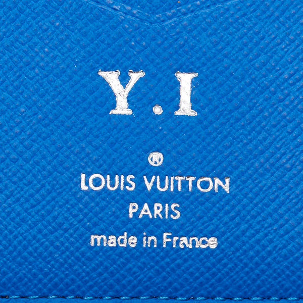 ルイ ヴィトン タイガ オーガナイザー ドゥ ポッシュ カードケース M63329 ノワール ブラック ブルー レザー メンズ LOUIS VUITTON 【中古】