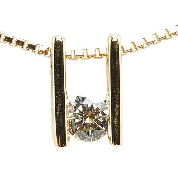 タサキ K18YG イエローゴールド ダイヤ0.21ct ペンダントネックレス レディース TASAKI 【中古】