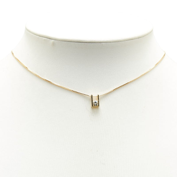 タサキ K18YG イエローゴールド ダイヤ0.21ct ペンダントネックレス レディース TASAKI 【中古】