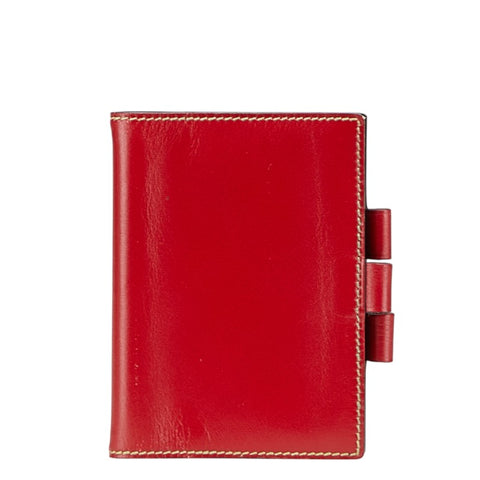 エルメス アジェンダPM 手帳カバー レッド ボックスカーフ レディース HERMES 【中古】