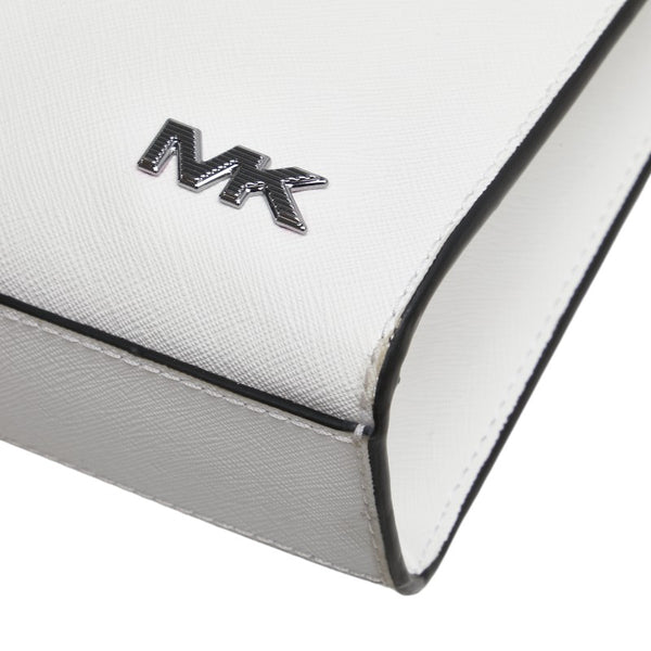 マイケルコース MKシグネチャー クラッチバッグ セカンドバッグ ホワイト グレー ブラック PVC レザー レディース Michael Kors 【中古】