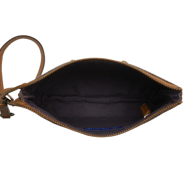 バーバリー ブルーレーベル ハンドバッグ ブルー ホワイト キャンバス レザー レディース BURBERRY 【中古】