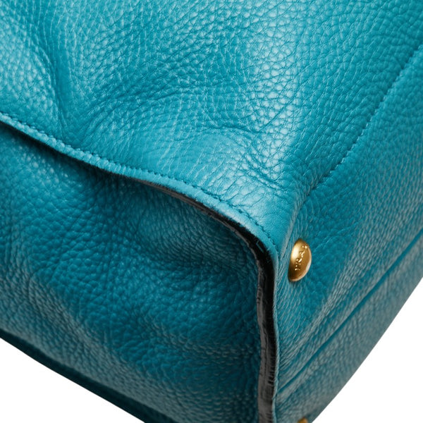 プラダ 三角ロゴプレート ハンドバッグ ショルダーバッグ 2WAY ライトブルー レザー レディース PRADA 【中古】