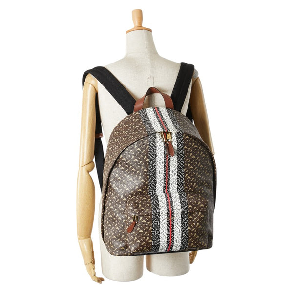 バーバリー TBモノグラム リュック バックパック ブラウン PVC レザー レディース BURBERRY 【中古】