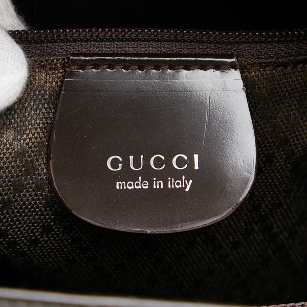 グッチ バンブー ハンドバッグ ショルダーバッグ 2WAY 002 1998 ブラウン ブラック ナイロン レディース GUCCI 【中古】