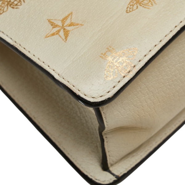 グッチ シルヴィ ビー 蜂 スター 星 ミニ ハンドバッグ ショルダーバッグ 2WAY 470270 ホワイト ゴールド レザー レディース GUCCI 【中古】