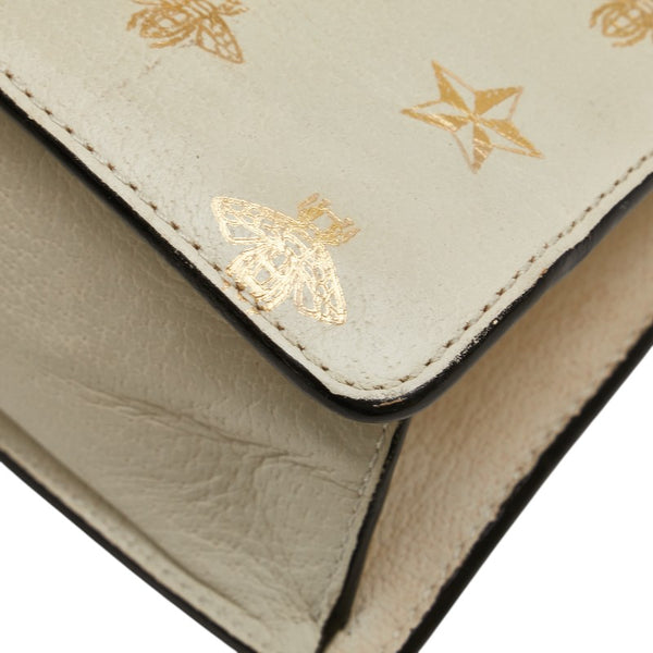 グッチ シルヴィ ビー 蜂 スター 星 ミニ ハンドバッグ ショルダーバッグ 2WAY 470270 ホワイト ゴールド レザー レディース GUCCI 【中古】