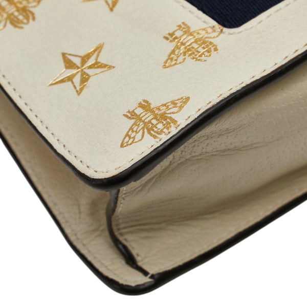 グッチ シルヴィ ビー 蜂 スター 星 ミニ ハンドバッグ ショルダーバッグ 2WAY 470270 ホワイト ゴールド レザー レディース GUCCI 【中古】