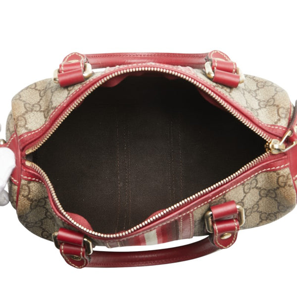 グッチ GGスプリーム ハンドバッグ ミニボストンバッグ 207943 ベージュ レッド PVC レザー レディース GUCCI 【中古】