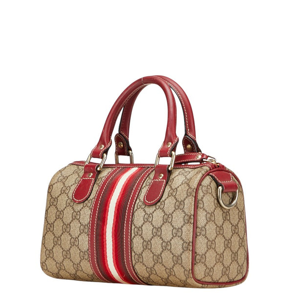 グッチ GGスプリーム ハンドバッグ ミニボストンバッグ 207943 ベージュ レッド PVC レザー レディース GUCCI 【中古】