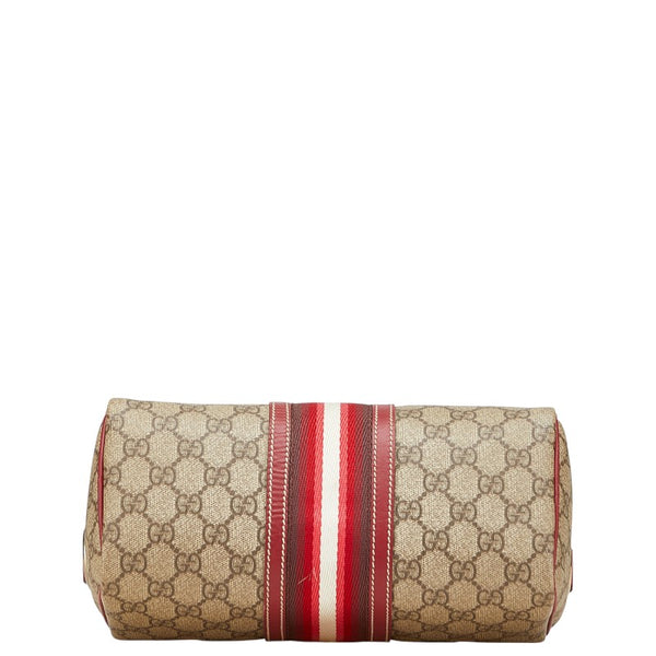 グッチ GGスプリーム ハンドバッグ ミニボストンバッグ 207943 ベージュ レッド PVC レザー レディース GUCCI 【中古】