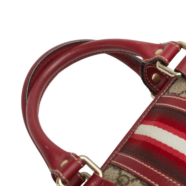 グッチ GGスプリーム ハンドバッグ ミニボストンバッグ 207943 ベージュ レッド PVC レザー レディース GUCCI 【中古】
