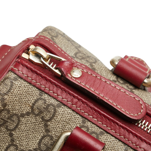 グッチ GGスプリーム ハンドバッグ ミニボストンバッグ 207943 ベージュ レッド PVC レザー レディース GUCCI 【中古】
