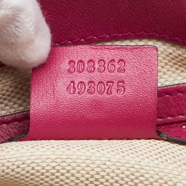 グッチ ソーホー インターロッキングG ハンドバッグ ショルダーバッグ 2WAY 308362 レッド レザー レディース GUCCI 【中古】