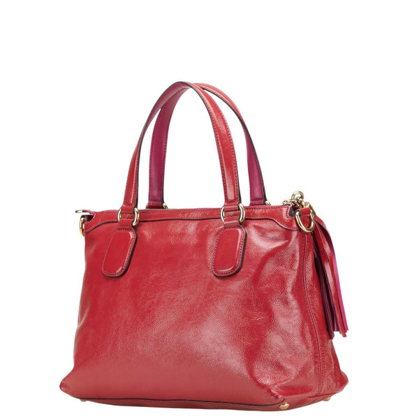 グッチ ソーホー インターロッキングG ハンドバッグ ショルダーバッグ 2WAY 308362 レッド レザー レディース GUCCI 【中古】