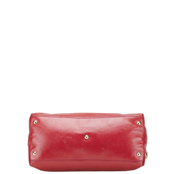 グッチ ソーホー インターロッキングG ハンドバッグ ショルダーバッグ 2WAY 308362 レッド レザー レディース GUCCI 【中古】