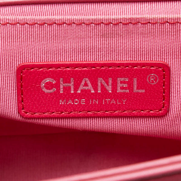 シャネル マトラッセ ボーイシャネル ココマーク チェーン ショルダーバッグ ピンク ラムスキン レディース CHANEL 【中古】