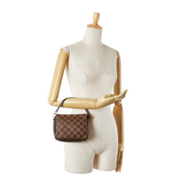 ルイ ヴィトン ダミエ トゥルース メイクアップ ポーチ ハンドバッグ N51982 ブラウン PVC レザー レディース LOUIS VUITTON 【中古】