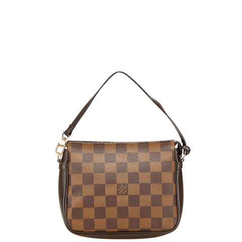 ルイ ヴィトン ダミエ トゥルース メイクアップ ポーチ ハンドバッグ N51982 ブラウン PVC レザー レディース LOUIS VUITTON 【中古】