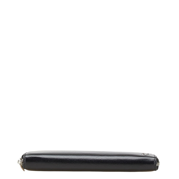 サンローラン YSLロゴ 長財布 ラウンドファスナー ブラック レザー メンズ SAINT LAURENT 【中古】