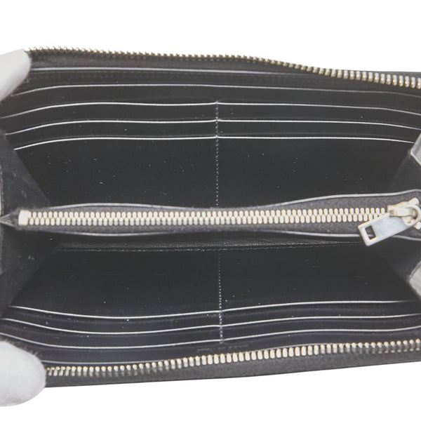 サンローラン YSLロゴ 長財布 ラウンドファスナー ブラック レザー メンズ SAINT LAURENT 【中古】