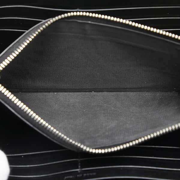 サンローラン YSLロゴ 長財布 ラウンドファスナー ブラック レザー メンズ SAINT LAURENT 【中古】