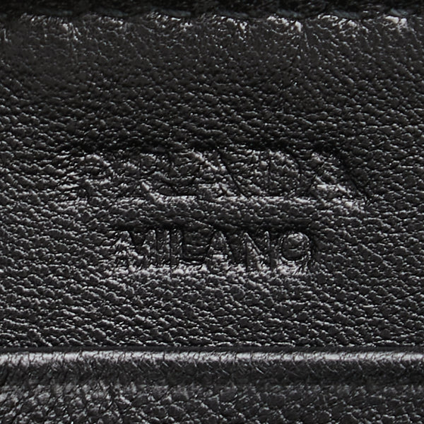 プラダ ナッパゴーフル 長財布 ブラック レザー レディース PRADA 【中古】