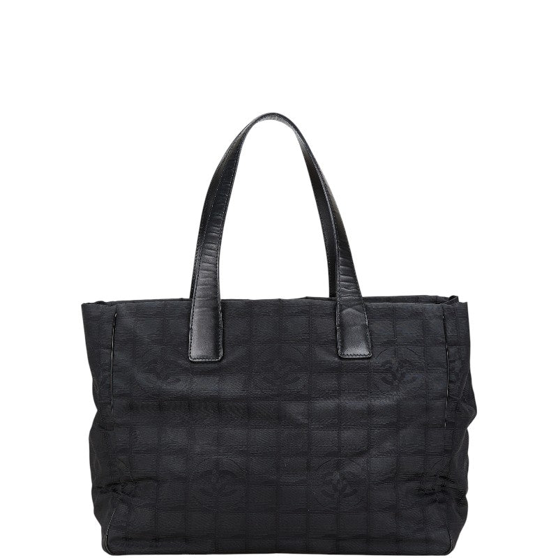 シャネル ニュートラベルライン トートMM トートバッグ ハンドバッグ ブラック ナイロン レザー レディース CHANEL 【中古】