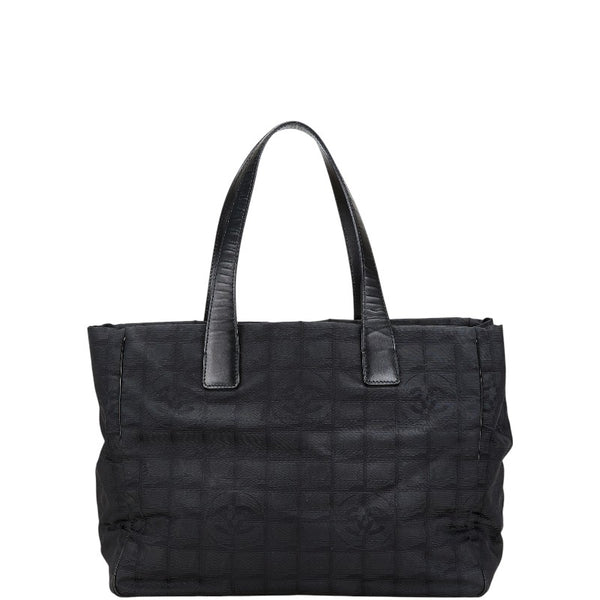 シャネル ニュートラベルライン トートMM トートバッグ ハンドバッグ ブラック ナイロン レザー レディース CHANEL 【中古】