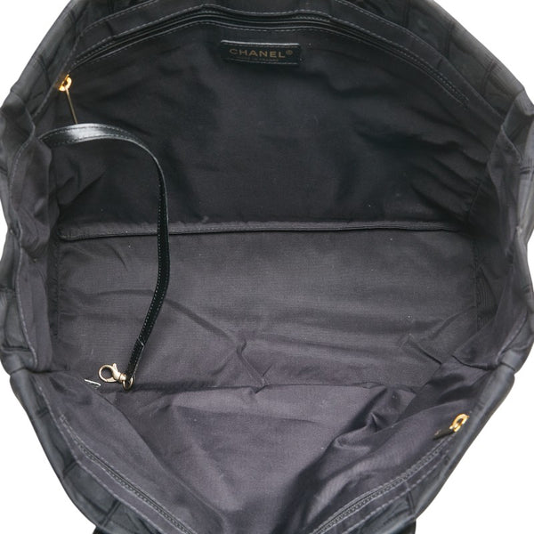シャネル ニュートラベルライン トートMM トートバッグ ハンドバッグ ブラック ナイロン レザー レディース CHANEL 【中古】