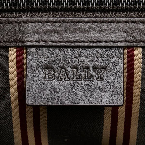 バリー ショルダーバッグ メッセンジャーバッグ ブラウン マルチカラー レザー キャンバス メンズ BALLY 【中古】