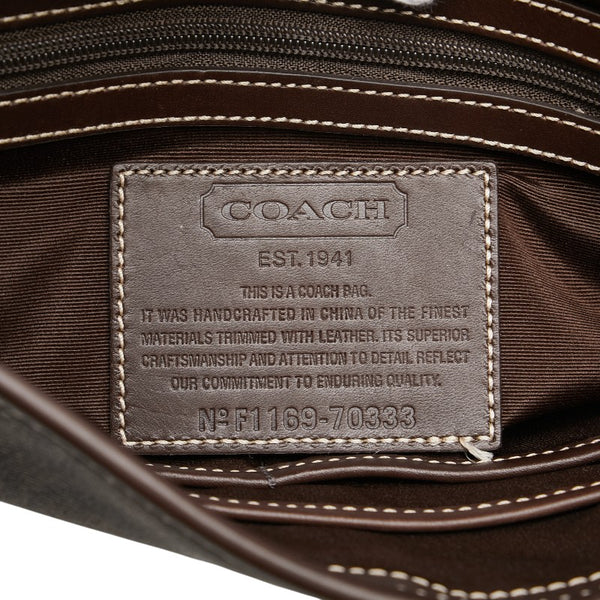 コーチ シグネチャー ショルダーバッグ 70333 ブラウン PVC レザー レディース COACH 【中古】