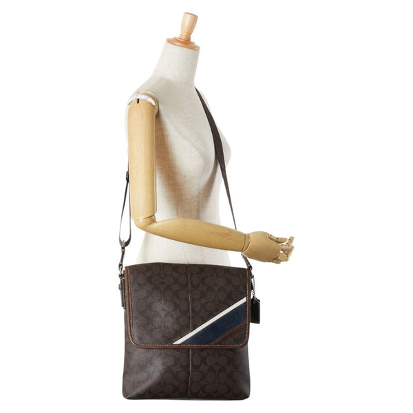 コーチ シグネチャー ショルダーバッグ 70333 ブラウン PVC レザー レディース COACH 【中古】