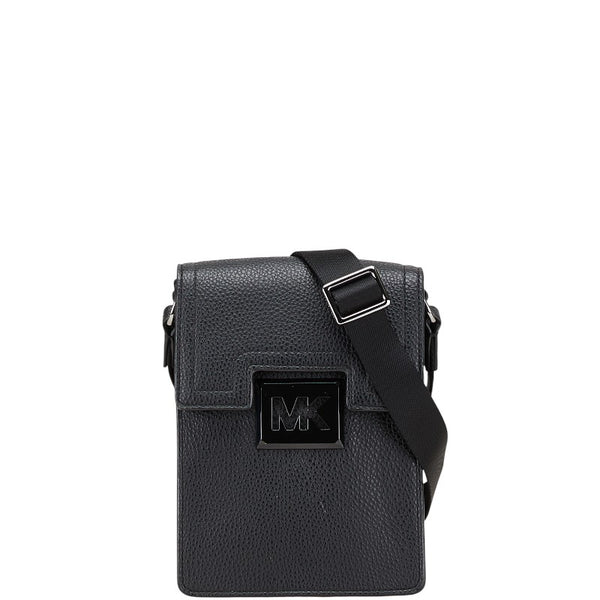 マイケルコース ロゴ ショルダーバッグ ブラック レザー レディース Michael Kors 【中古】