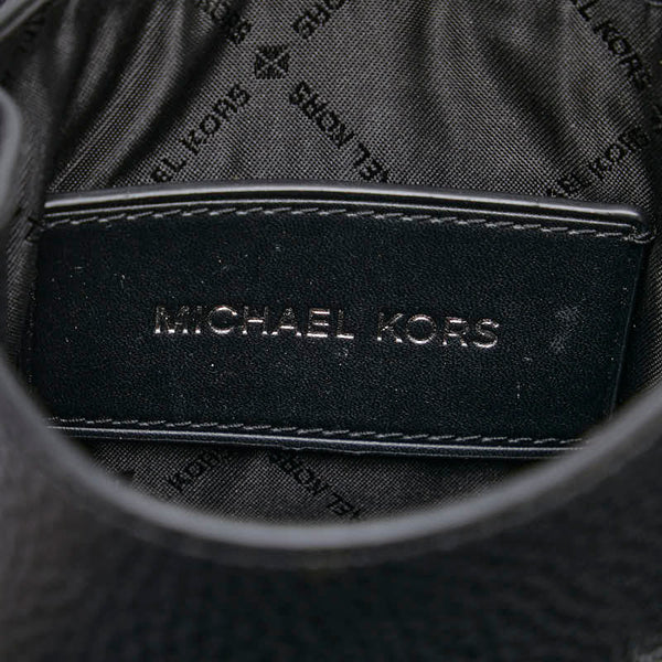 マイケルコース ロゴ ショルダーバッグ ブラック レザー レディース Michael Kors 【中古】