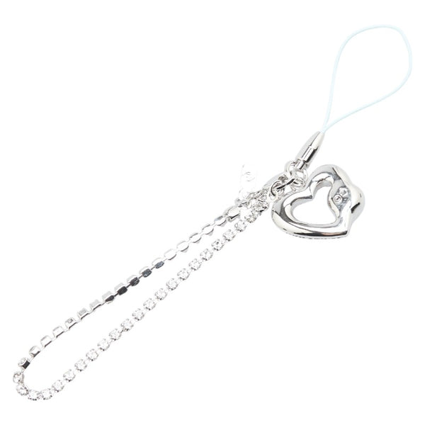 スワロフスキー ハート キーホルダー チャーム ストラップ シルバー クリスタル メタル レディース SWAROVSKI 【中古】