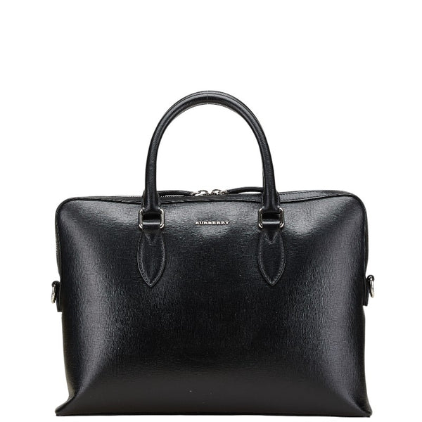 バーバリー ロゴ ショルダーバッグ ブラック レザー レディース BURBERRY 【中古】