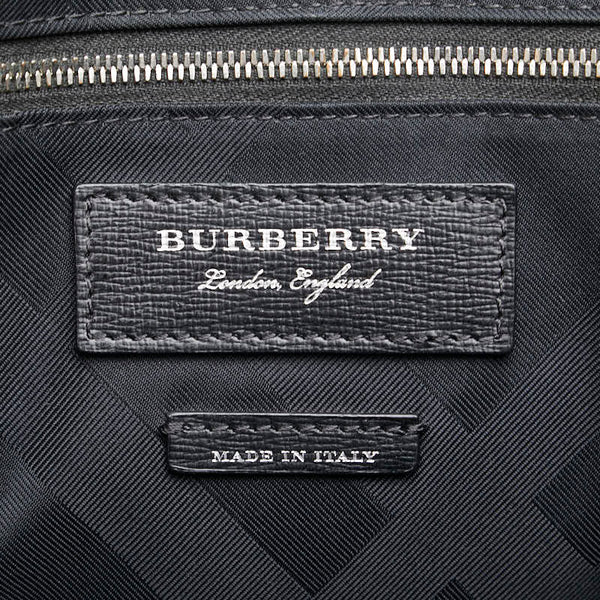 バーバリー ロゴ ショルダーバッグ ブラック レザー レディース BURBERRY 【中古】