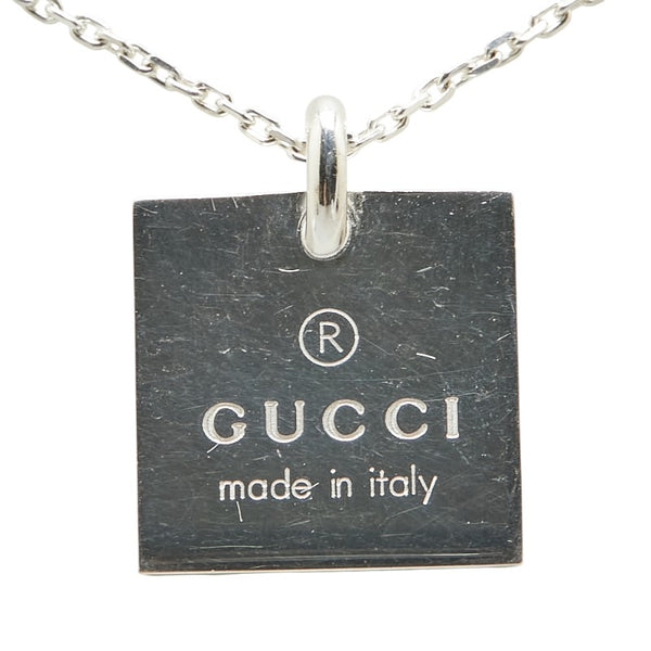 グッチ スクエア プレート ネックレス SV925 シルバー レディース GUCCI 【中古】