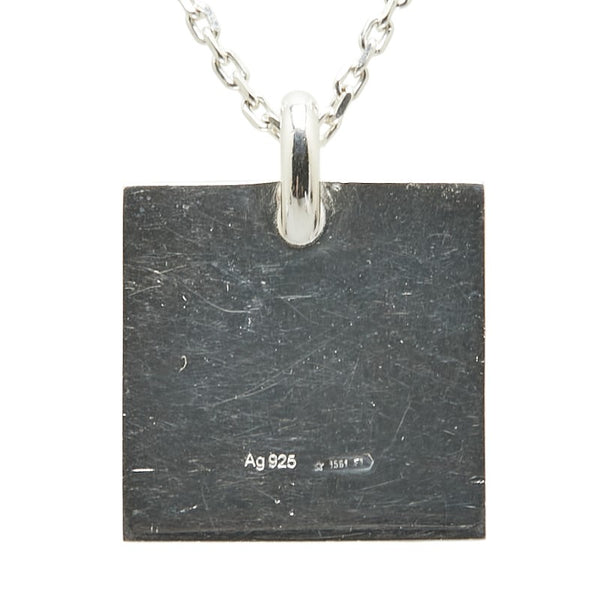 グッチ スクエア プレート ネックレス SV925 シルバー レディース GUCCI 【中古】