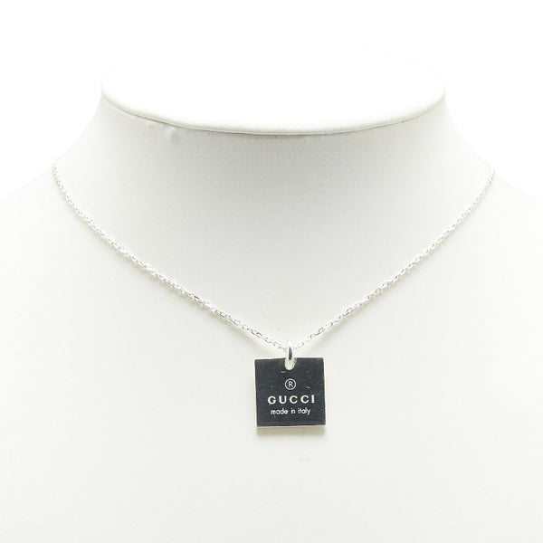 グッチ スクエア プレート ネックレス SV925 シルバー レディース GUCCI 【中古】