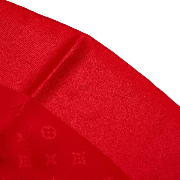 ルイ ヴィトン モノグラム カレ モナコ ショール M72346 レッド シルク レディース LOUIS VUITTON 【中古】