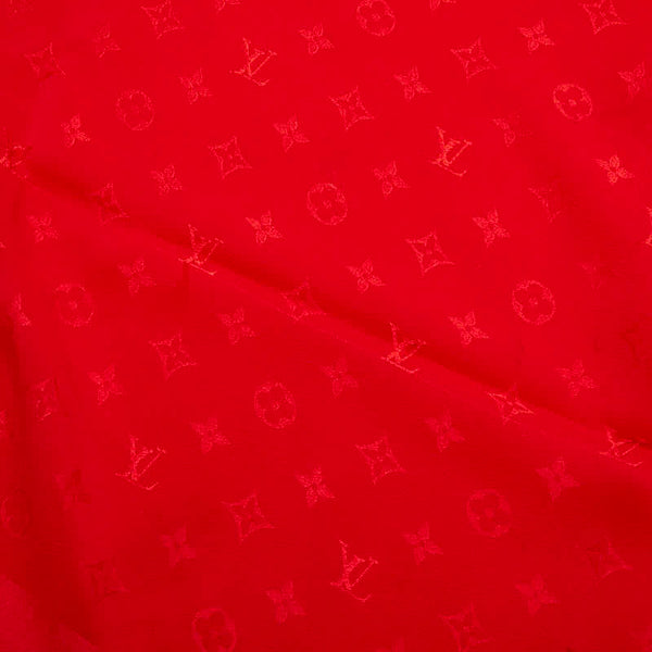 ルイ ヴィトン モノグラム カレ モナコ ショール M72346 レッド シルク レディース LOUIS VUITTON 【中古】