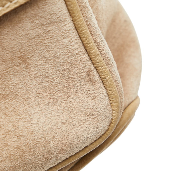 グッチ バンブー リュック バックパック 003.2058.0016 ベージュ スウェード レザー レディース GUCCI 【中古】