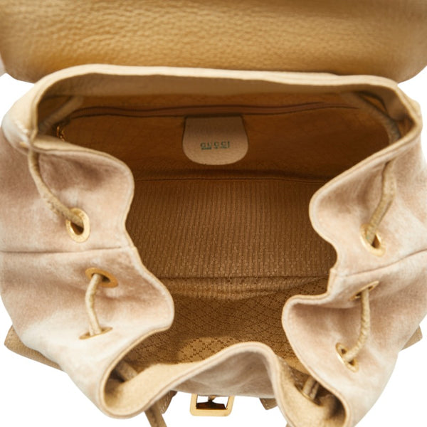 グッチ バンブー リュック バックパック 003.2058.0016 ベージュ スウェード レザー レディース GUCCI 【中古】