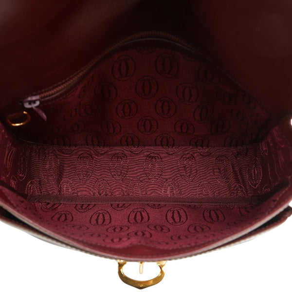 カルティエ マストライン ショルダーバッグ ワインレッド ボルドー レザー レディース CARTIER 【中古】