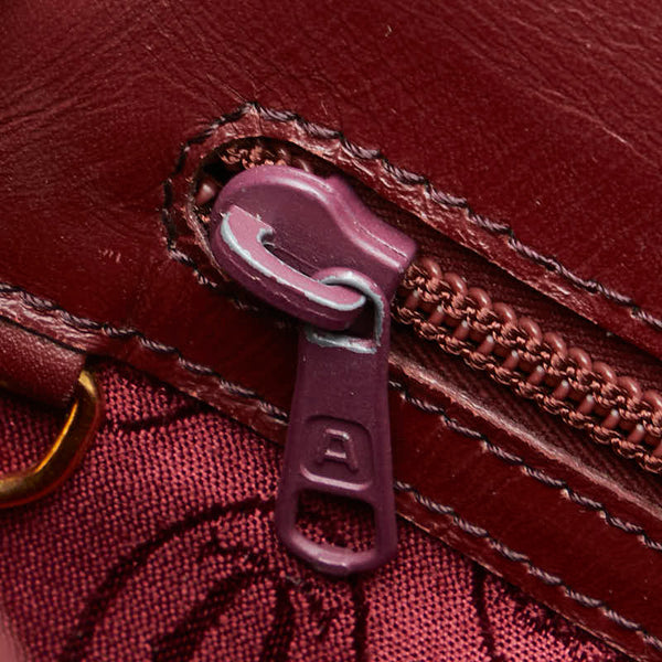 カルティエ マストライン ショルダーバッグ ワインレッド ボルドー レザー レディース CARTIER 【中古】