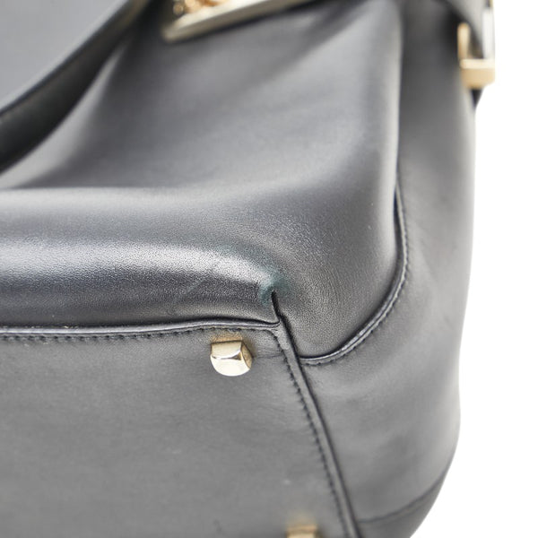 サルヴァトーレフェラガモ ガンチーニ ハンドバッグ ショルダーバッグ 2WAY AQ-21 0167 ブラック レザー レディース Salvatore Ferragamo 【中古】